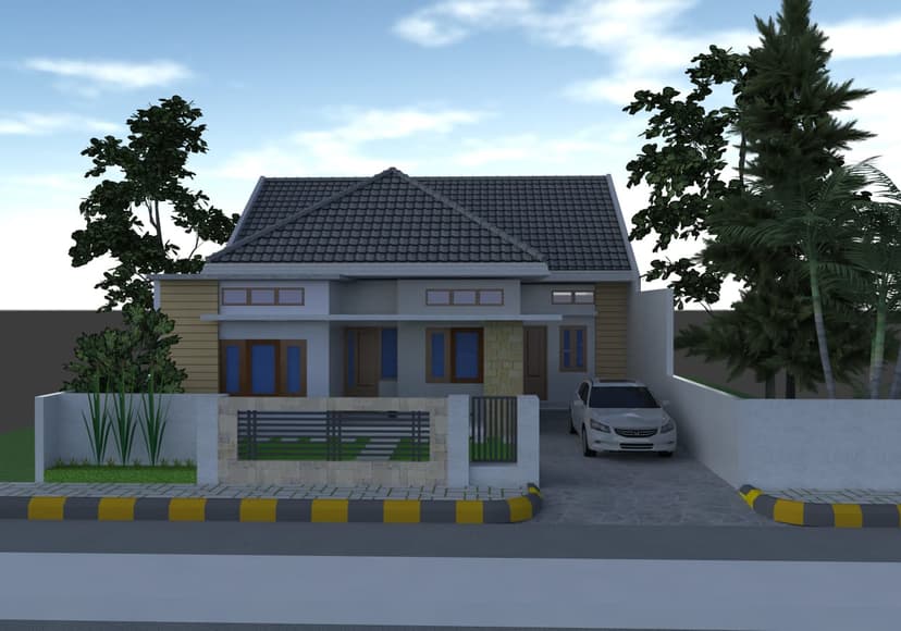 Desain 3D Rumah 1 Lantai