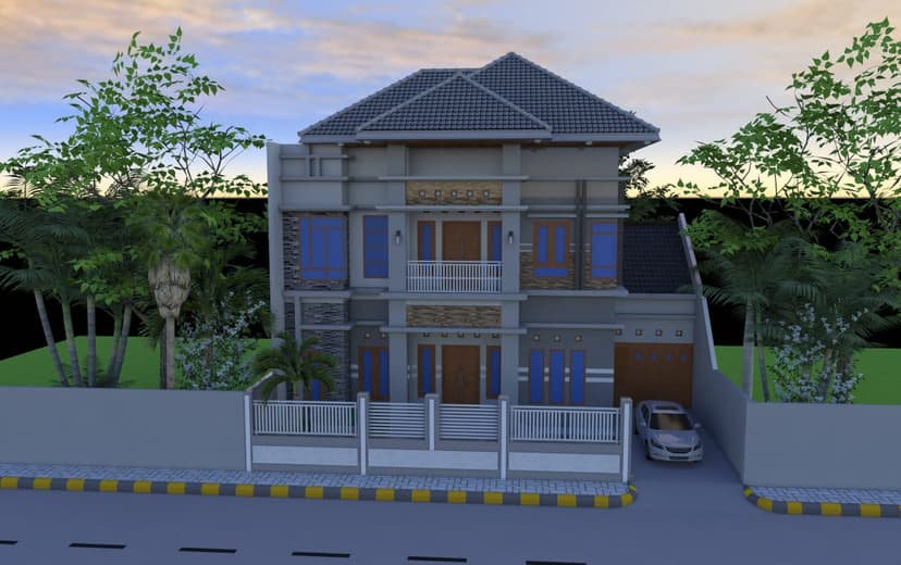 Desain 3D Rumah 2 Lantai