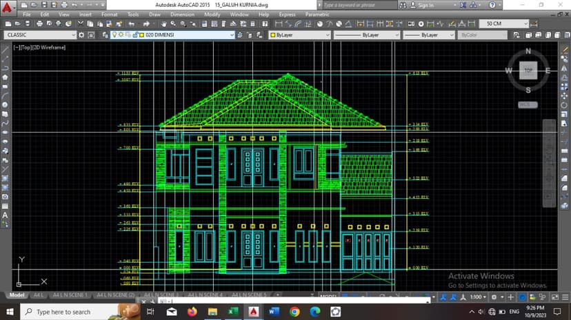 Gambar AutoCAD Rumah 2 Lantai